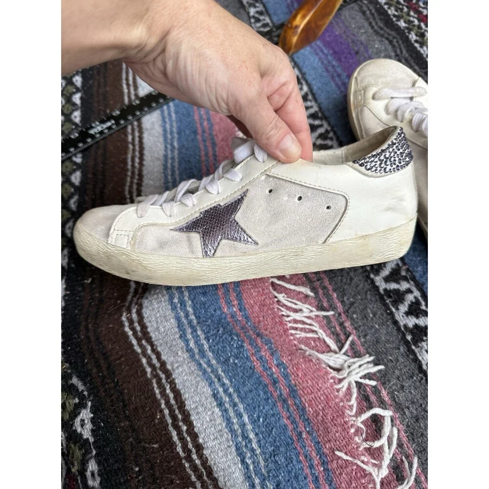 Golden Goose Super-Star Private Edit Womens US7 EU37 Star Crystal Heel Sneakers
